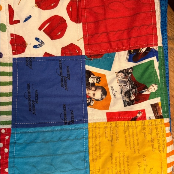 Handmade Mister Rogers Neighborhood One of a Kind Patchwork Quilt Back to School - Picture 9 of 14